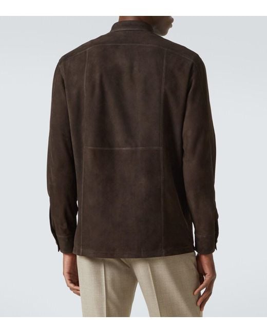 Thom Sweeney Brown Suede Field Jacket for men