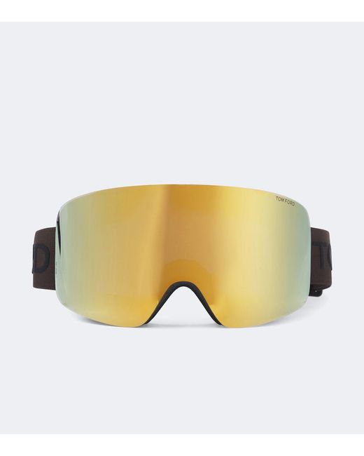 Tom Ford Yellow Logo Ski Goggles for men