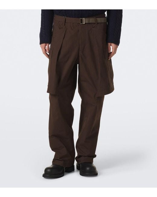 Sacai Brown Cotton-Blend Ripstop Cargo Pants for men
