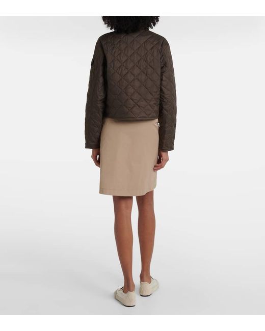 Moncler Brown Chitre Quilted Canvas-Trimmed Jacket