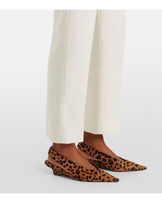 Totême White Wool And Silk Slim Pants