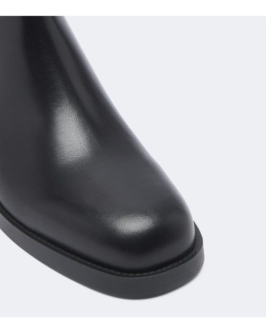 Burberry Black Huntley Check Leather Ankle Boots