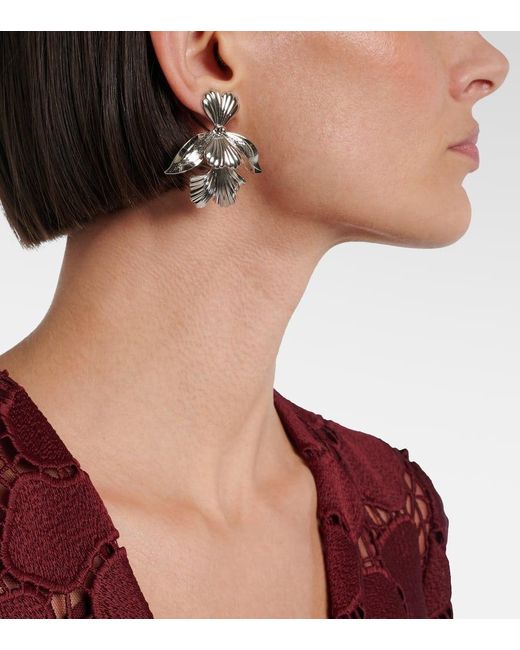 Jennifer Behr Metallic Ayla Floral Earrings