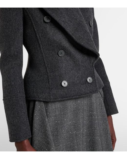 McQueen Black Double-Breasted Wool Jacket