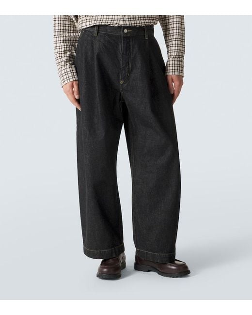 Studio Nicholson Black Puch Barrel-Leg Jeans for men
