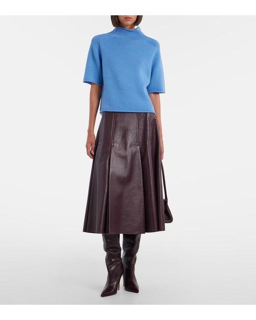 Lisa Yang Blue Fride Cashmere Turtleneck Sweater