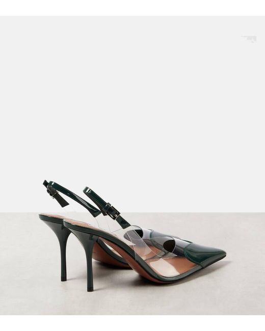 Alaïa Green Le Cour 90 Patent Leather And Pu Slingback Pumps