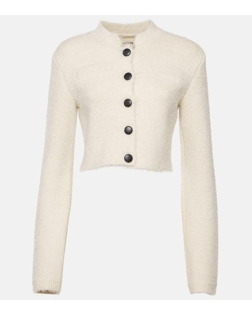Khaite Natural Ello Cropped Silk And Cashmere Jacket