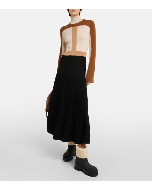 Chloé Black Raina Shearling-Trimmed Ankle Boots