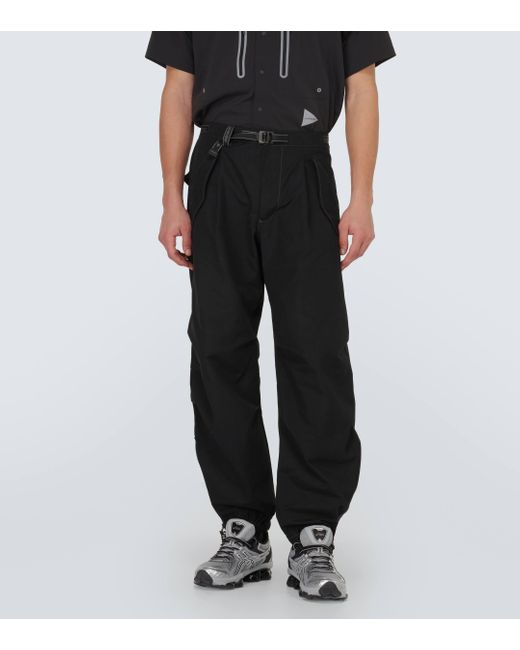 And Wander Black Technical Tapered Pants for men