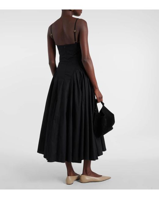 TOVE Black Solene Cotton Poplin Midi Dress