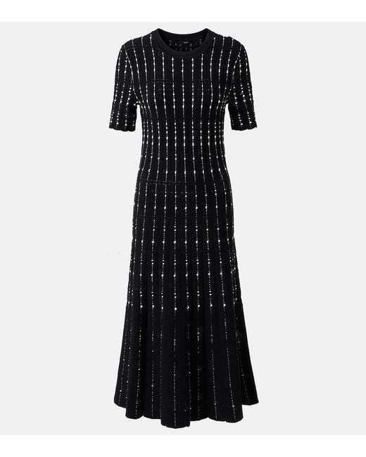 Joseph Black Ribbed-Knit Cotton-Blend Midi Dress
