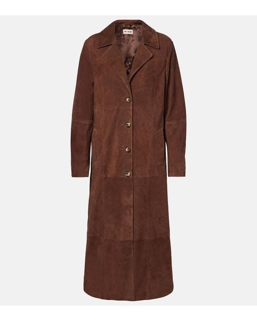 Rixo Brown Astraea Suede Coat