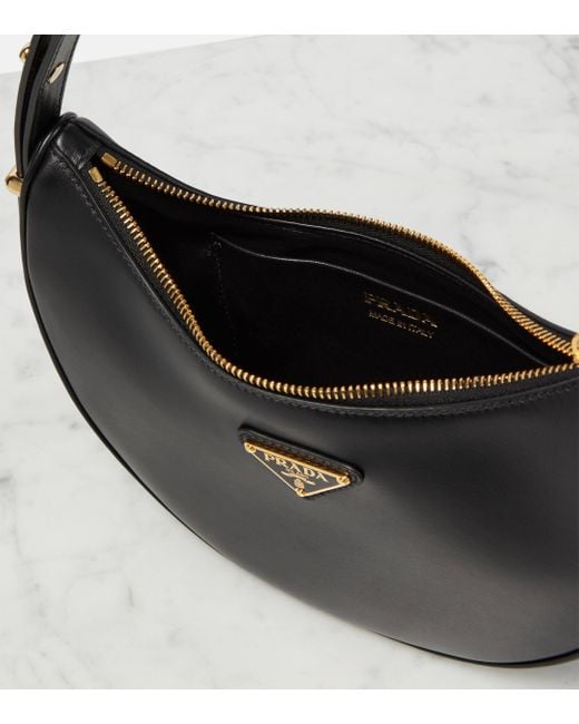 Prada Black Arque Leather Shoulder Bag