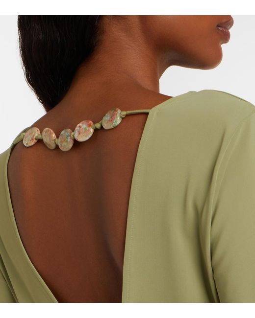 Eres Green Fabuleuse Beaded Midi Dress