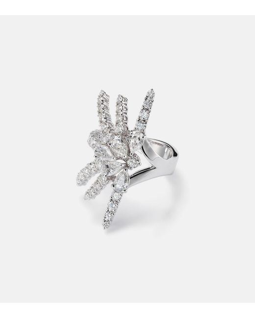 YEPREM White Y-Not 18Kt Ring With Diamonds