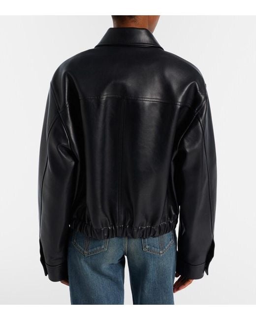 Versace Black Leather Blouson Jacket