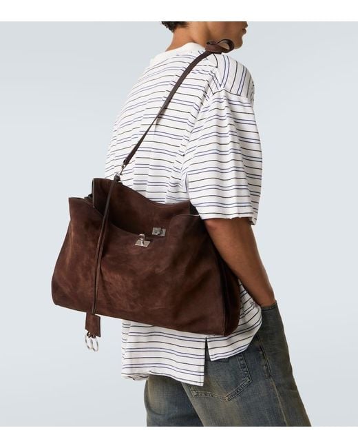 Balenciaga Brown Rodeo Suede Tote Bag for men