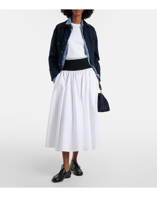 Polo Ralph Lauren White Paneled Midi Skirt