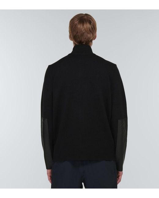 Aztech Mountain Black Matterhorn Wool Zip-Up Sweater for men