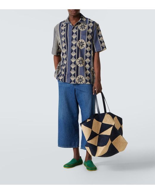 Camisa Bowling De Rizo En Jacquard Loewe de hombre de color Blue