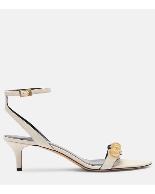 Isabel Marant Metallic Arolee Studded Suede Sandals