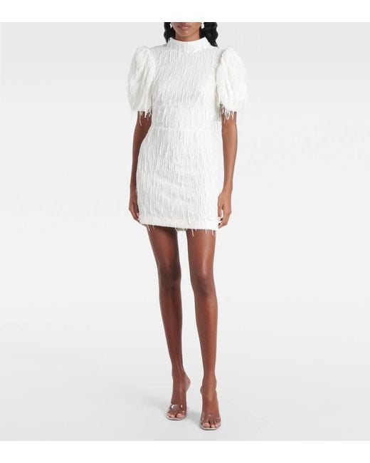 ROTATE BIRGER CHRISTENSEN White Bridal Minikleid Mit Pailletten
