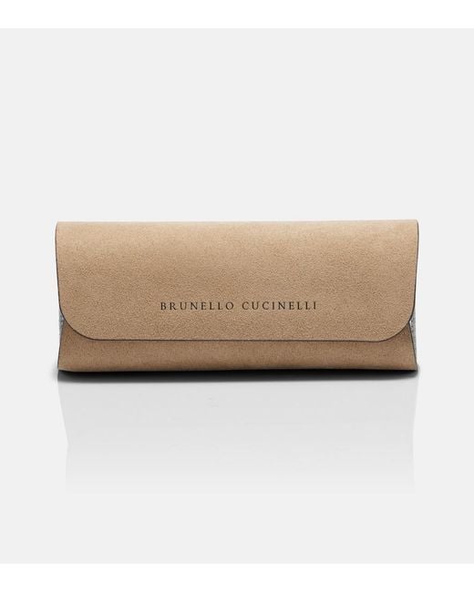 Brunello Cucinelli Brown Timeless Reflection Aviator Sunglasses