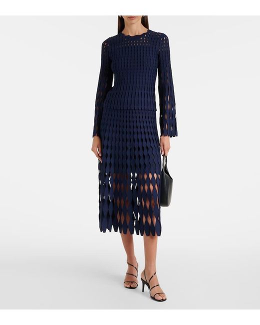 Jonathan Simkhai Blue Open-Knit Top