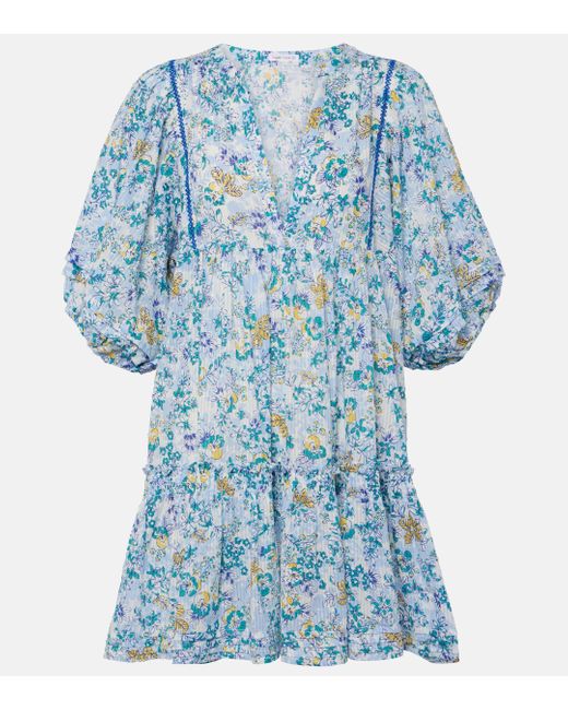 Robe Aria en coton a fleurs Poupette en coloris Blue