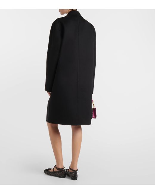 Valentino Black Wool And Cashmere Coat