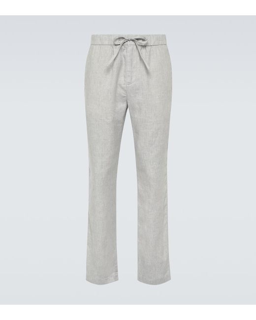 Pantaloni regular Oscar in lino e cotone di Frescobol Carioca in Gray da Uomo