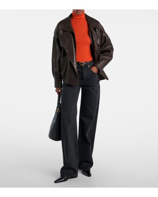 Saint Laurent Red Wool, Cashmere, And Silk Sweater