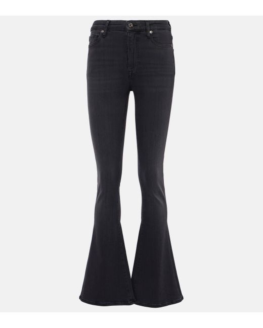 7 For All Mankind Blue High-rise Bootcut Jeans