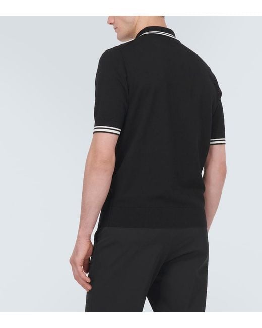 Dolce & Gabbana Black Cotton Polo Shirt for men