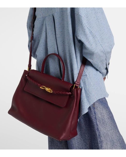 Bottega Veneta Red Tote Bag Ciao Ciao Medium Aus Leder