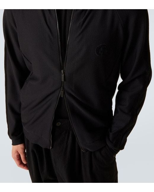 Giorgio Armani Black Zip-Up Hoodie for men