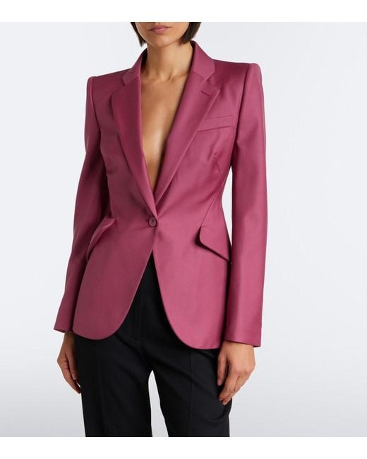 McQueen Purple Wool Blazer