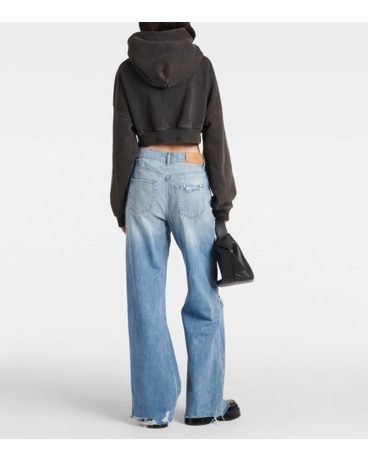7 For All Mankind Blue Scout High-rise Wide-leg Jeans