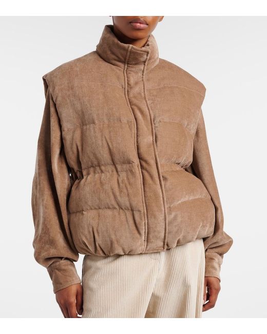 Brunello Cucinelli Brown Daunenweste Monili Aus Cord
