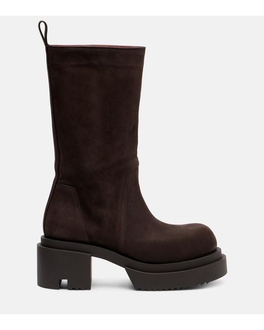 Rick Owens Brown Leather Ankle Boots