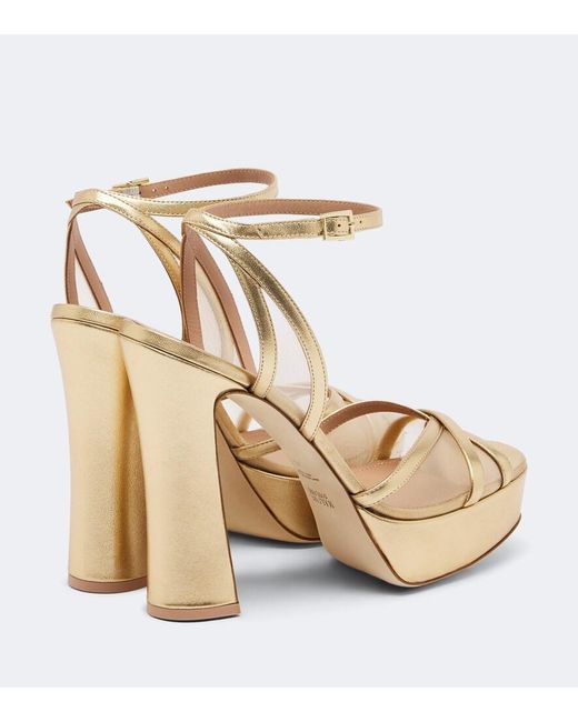 Malone Souliers Metallic Sylvie Leather And Mesh Platform Sandals