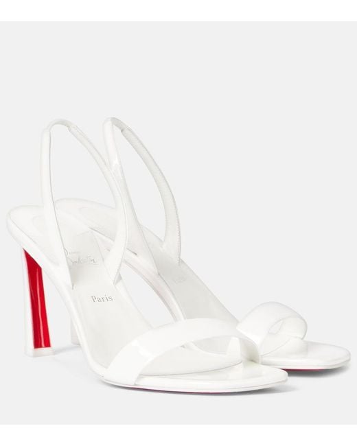 Christian Louboutin White O Condora 85 Patent Leather Sandals