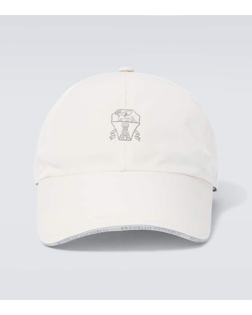 Cappello da baseball con ricamo di Brunello Cucinelli in White da Uomo