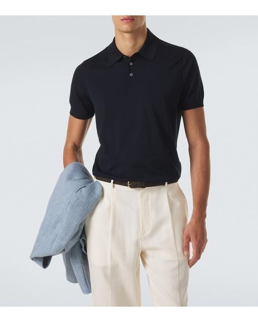 Dunhill Blue Cotton And Silk Sweater for men