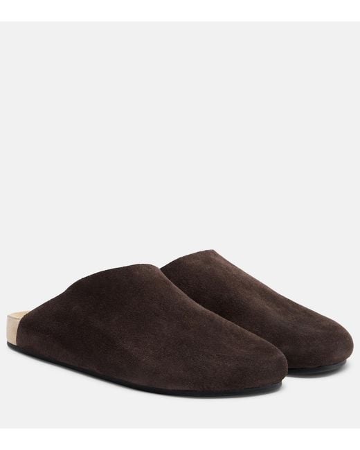 The Row Brown Hudson Two Suede Mules