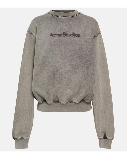 Acne Gray Sweatshirt aus Baumwoll-Fleece