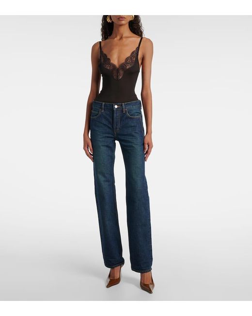 Saint Laurent Blue Mid-Rise Bootcut Jeans