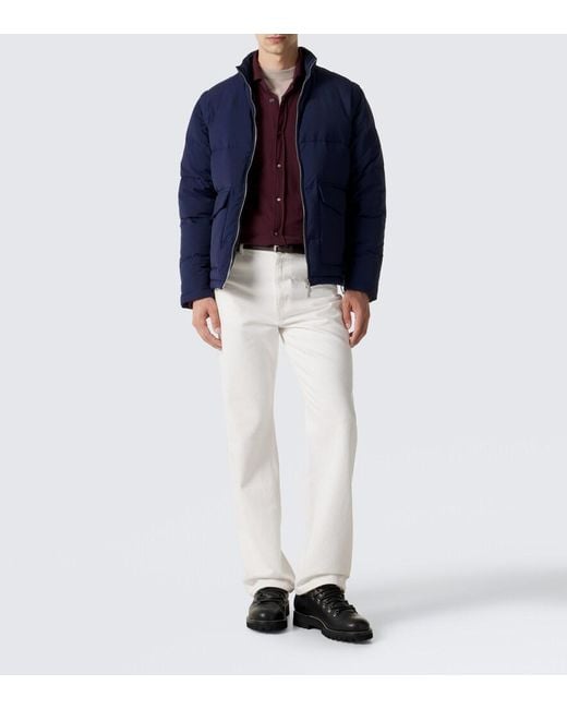 Eleventy Blue Wool-Blend Down Jacket for men