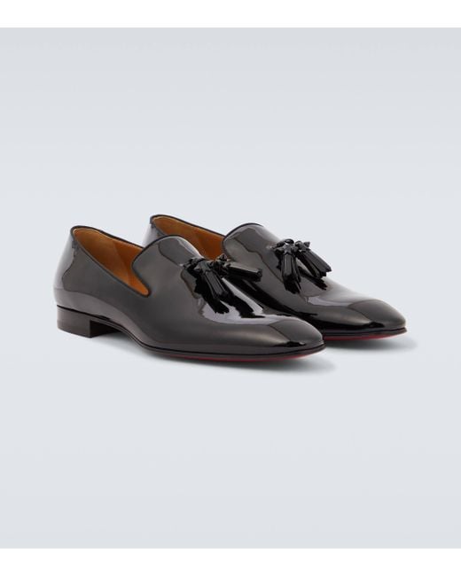 Christian Louboutin Black Dandelion Tassel Patent Leather Loafers for men